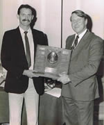 Mike Turk presents the first trophy to Will Kitchener of Scarborough Amateur RC.
